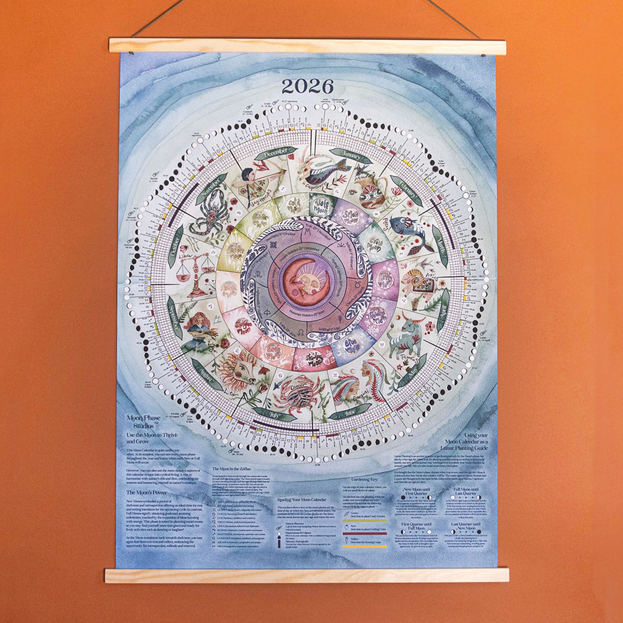 2026 | Large Moon Calendar – Moon Phase Studios