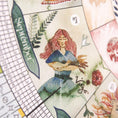 Load image into Gallery viewer, a woman, surrounded by nature elements and text, on a grid background. wall calendar