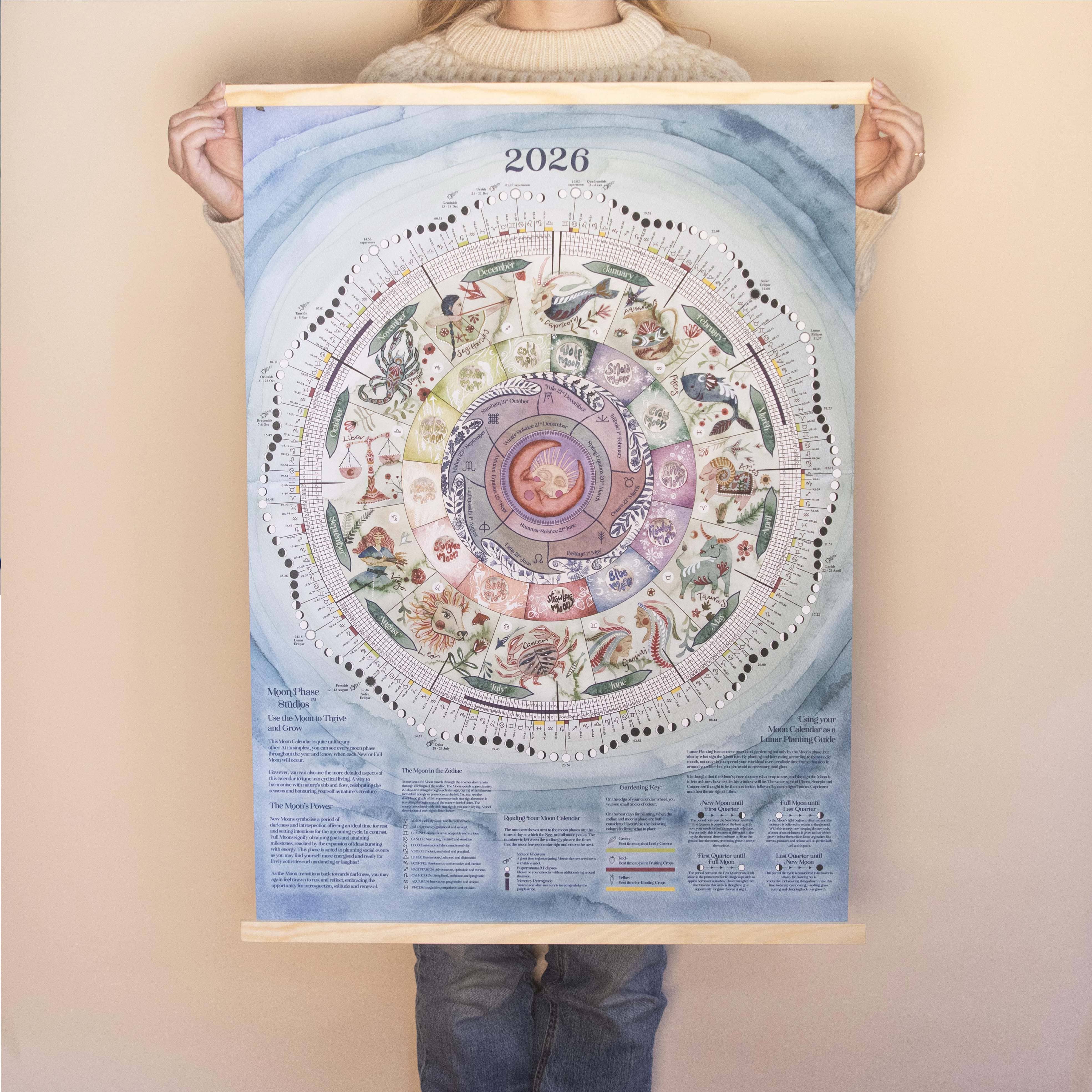2026 | Large Moon Calendar – Moon Phase Studios